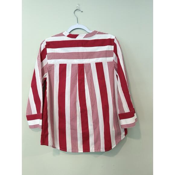 NWT J. Crew Womens Size XS  Red & White Button Front Cotton Poplin Tunic 2249 - Picture 5 of 9